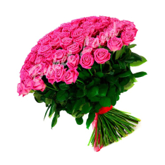 101 розовая роза Аква 60 см фото