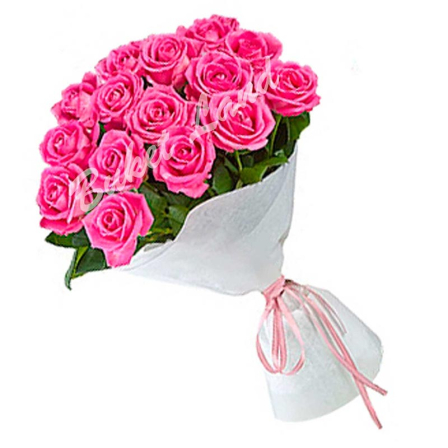 15 розовых роз Аква 60 см фото