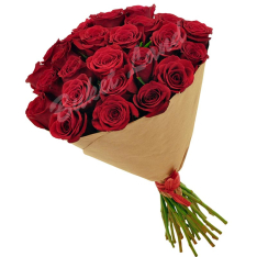 21 красная роза Гран При 60 см фото