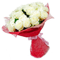 29 белых роз Аваланч 60 см фото