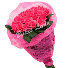 29 розовых роз Аква 60 см фото