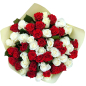 51 роза микс красно-белая 50 см фото