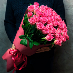 51 розовая роза Аква 60 см фото