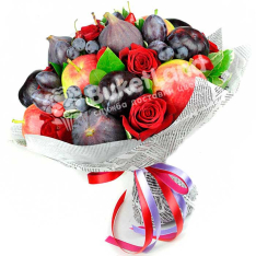 Букет из фруктов и цветов «Мелодия любви» | размер L фото