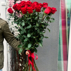 21 красная голландская Роза 140 см фото