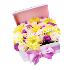 Коробка с цветами 2 | размер S фото
