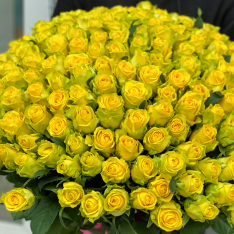 151 желтая роза 60 см фото