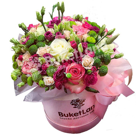 Цветы в шляпной коробке «Мелодия счастья» buketland.com.ua Цветы в шляпной коробке «Мелодия счастья» фото