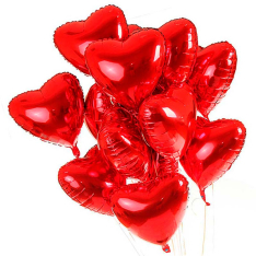 15 фольгированных гелиевых шарика «сердце» фото