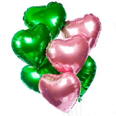 7 фольгированных гелиевых сердец микс фото